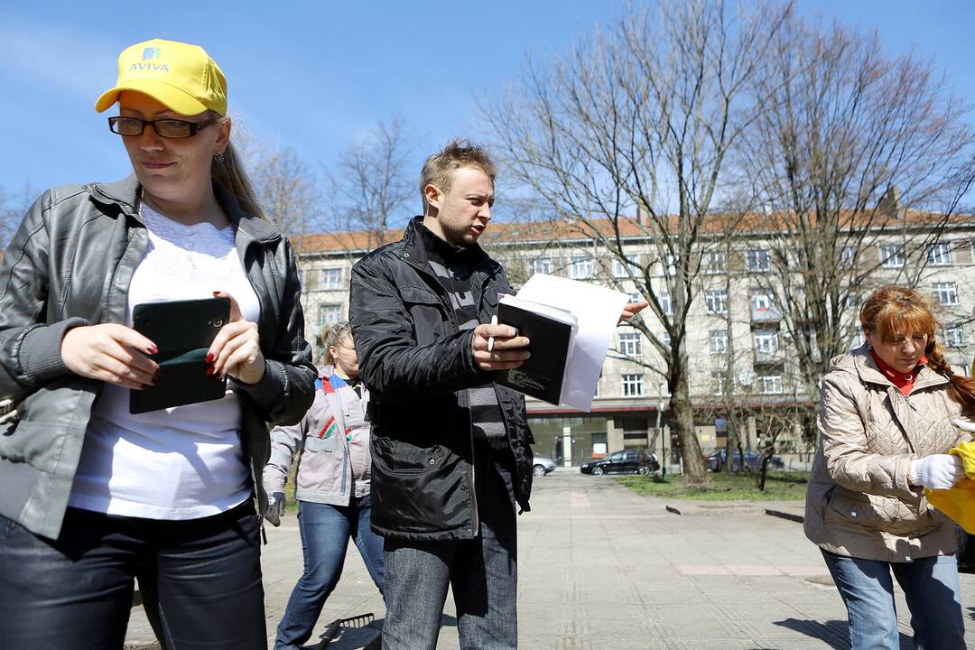 Našlaitės sodinamos skvere prie Danės upės