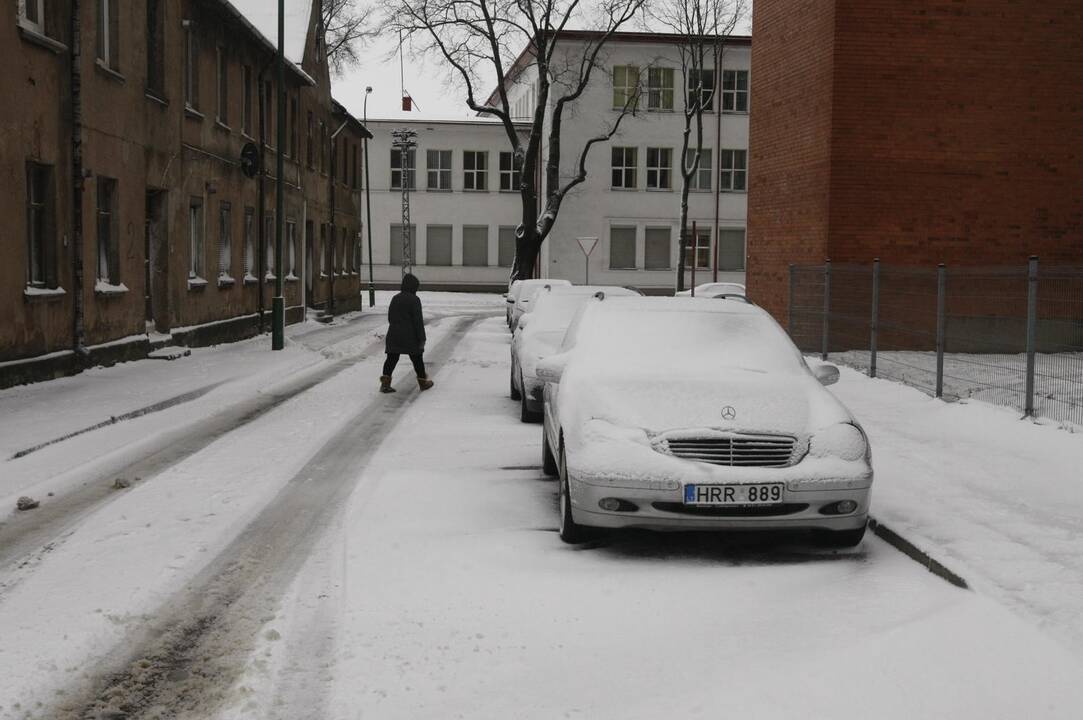 Klaipėdoje vėl prisnigo