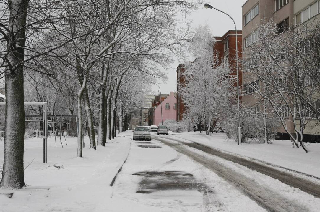 Klaipėdoje vėl prisnigo