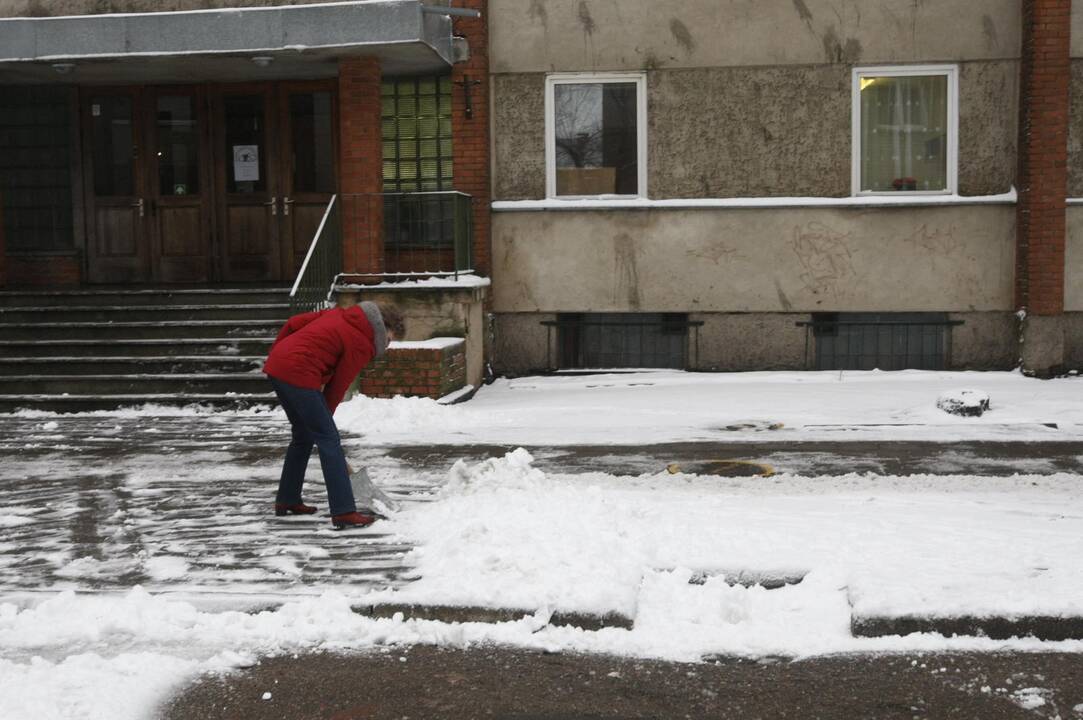 Klaipėdoje vėl prisnigo