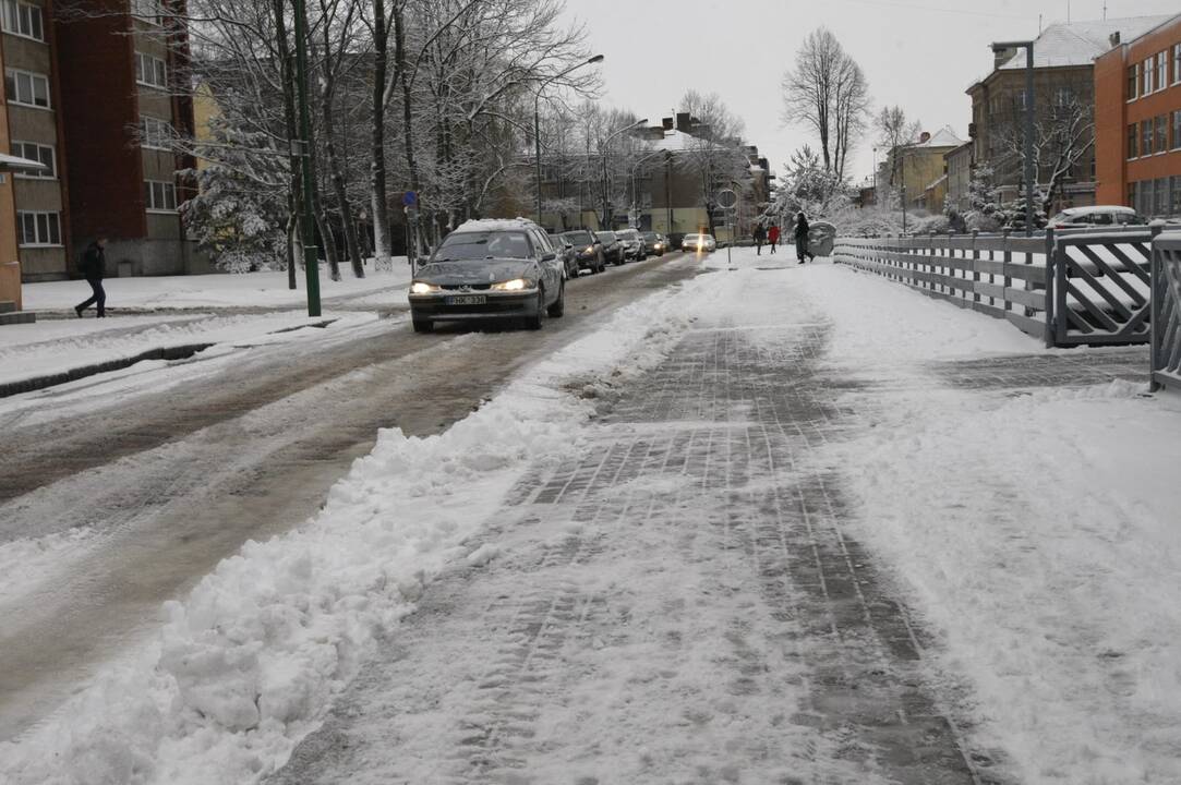 Klaipėdoje vėl prisnigo