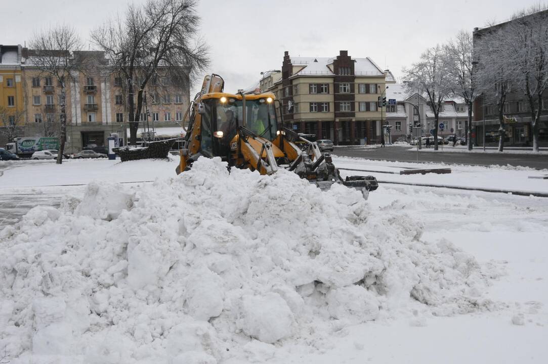 Klaipėdoje vėl prisnigo