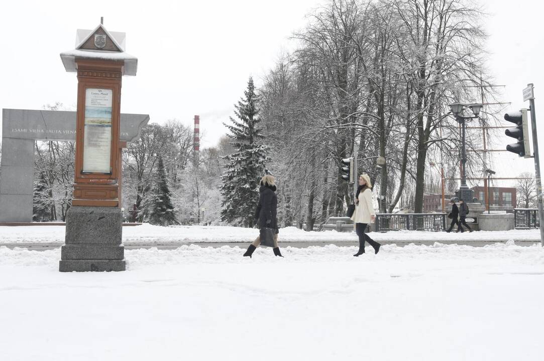 Klaipėdoje vėl prisnigo