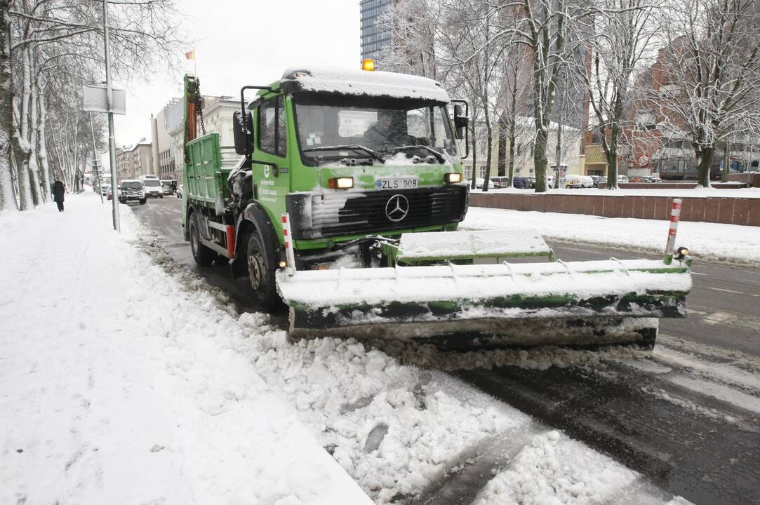 Klaipėdoje vėl prisnigo