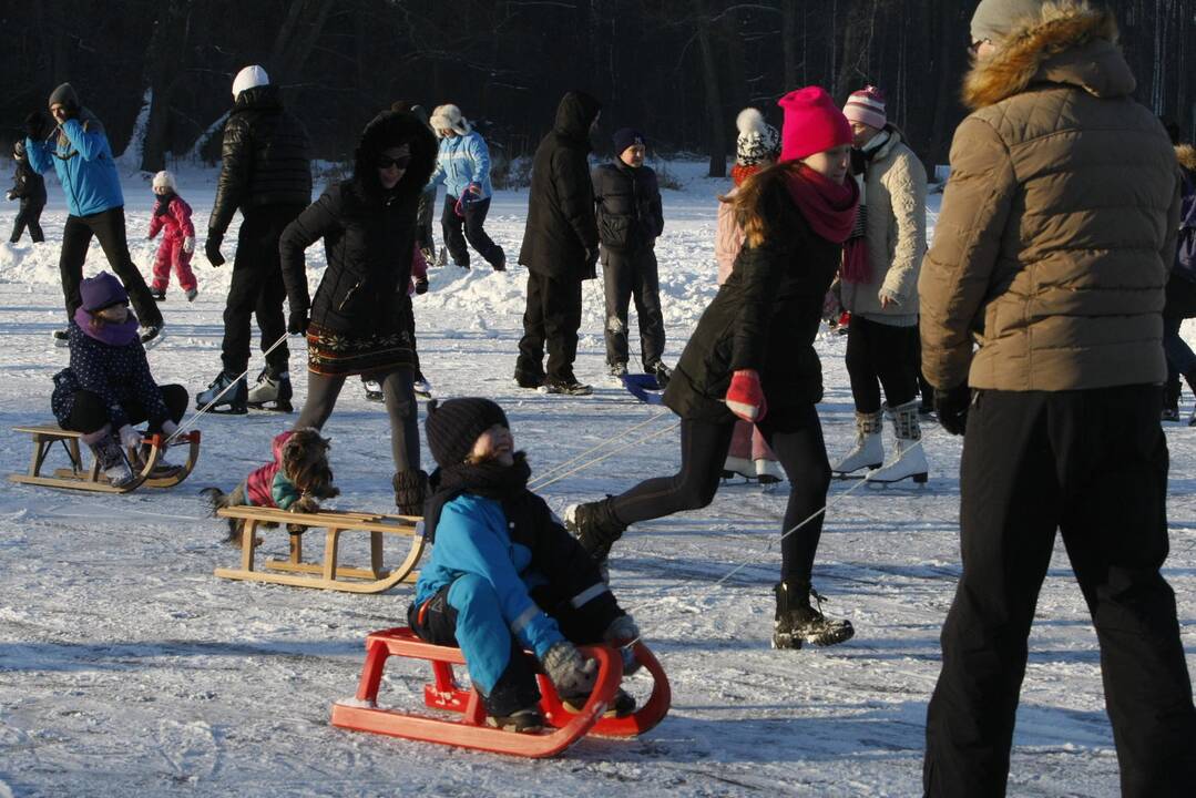 Kaimynų žiemos žaidynės ant Mumlaukio ežero