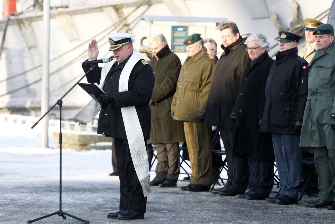 "Pakrikštytas" naujas karo laivas