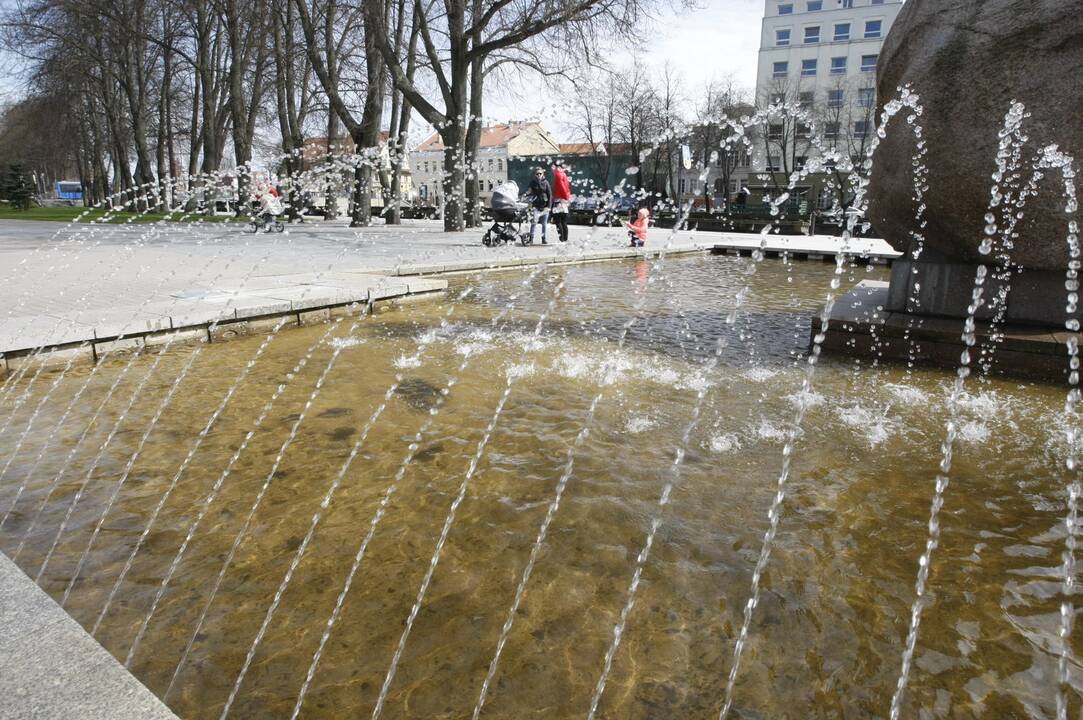 Uostamiestyje pradėjo šniokšti fontanai