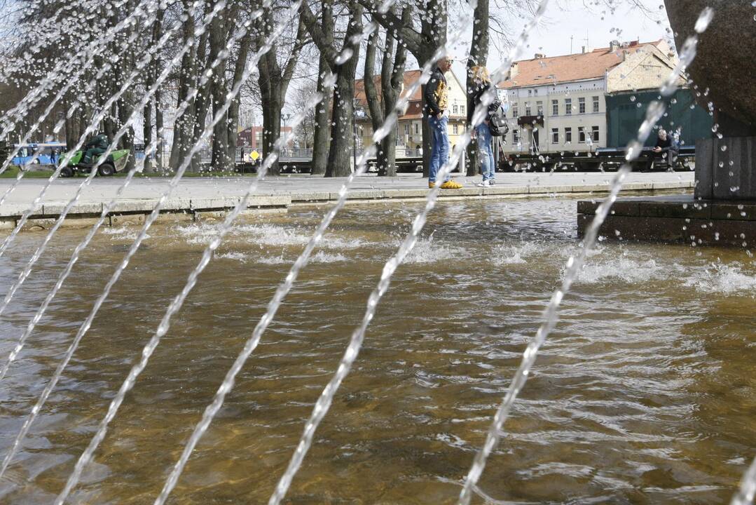 Uostamiestyje pradėjo šniokšti fontanai