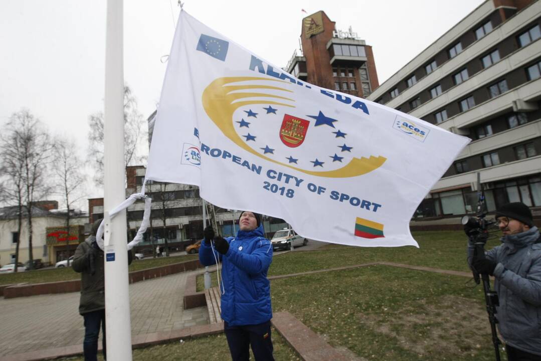 Klaipėdoje suplevėsavo Europos sporto vėliava