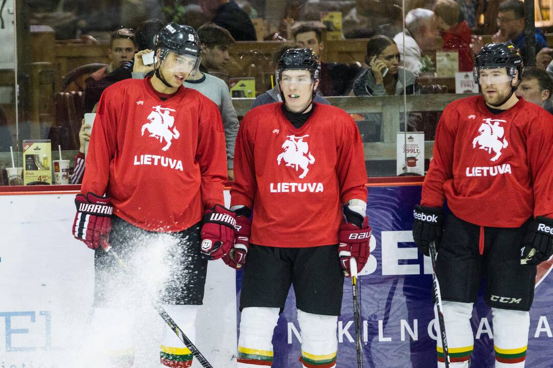 Lietuvos vyrų ledo ritulio rinktinės treniruotė Vilniaus „Akropolyje“