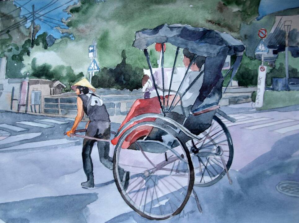 Akvarelėse – tarsi iš pasakos atkeliavusi Japonija