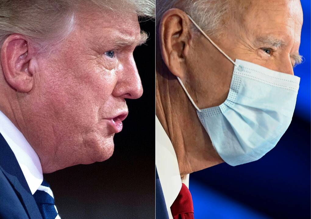 D. Trumpas ir J. Bidenas