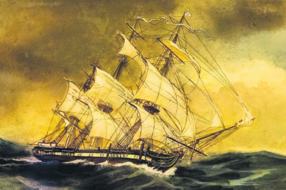 Ekspedicija: šliupas „Seniavin“, kuriuo F. Litkė 1826–1829 m. apiplaukė pasaulį ir tyrinėjo daugelį vietovių.