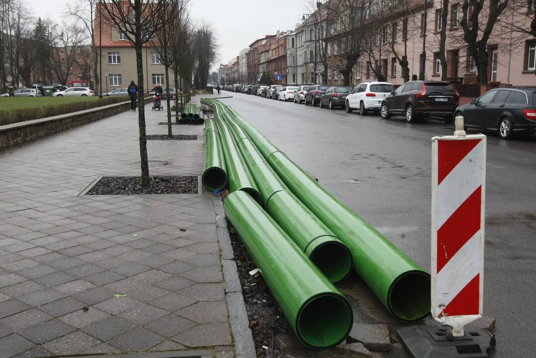 Darbai: šiemet I.Kanto gatvėje buvo keičiamos požeminės komunikacijos.