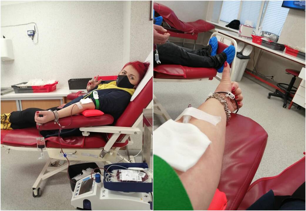 Sąmoningumas: D. ir M.Konteniai, persirgę koronavirusu, nusprendė duoti kraujo, vildamiesi, kad imuninė kraujo plazma padės sergantiesiems.