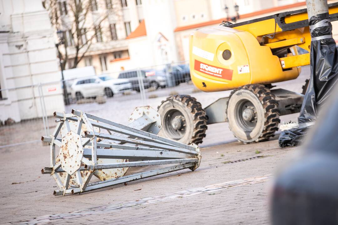 Prasidėjo Kauno eglutės montavimo darbai