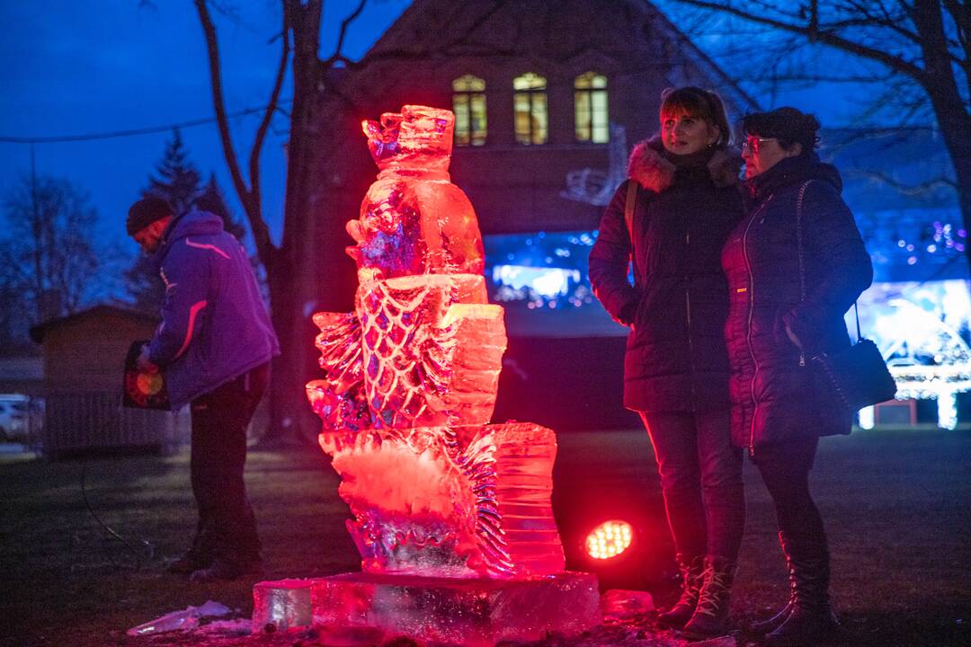 Įžiebta Kauno rajono kalėdinė eglutė