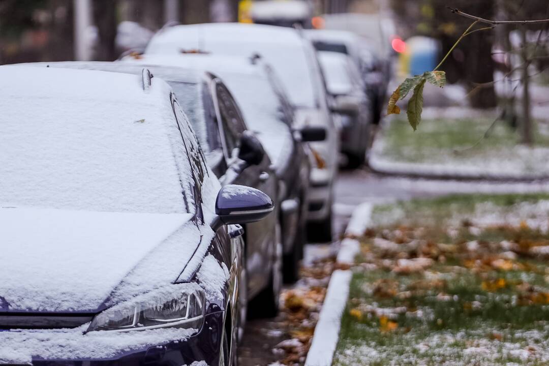 Kauną nuklojo balta sniego skraistė