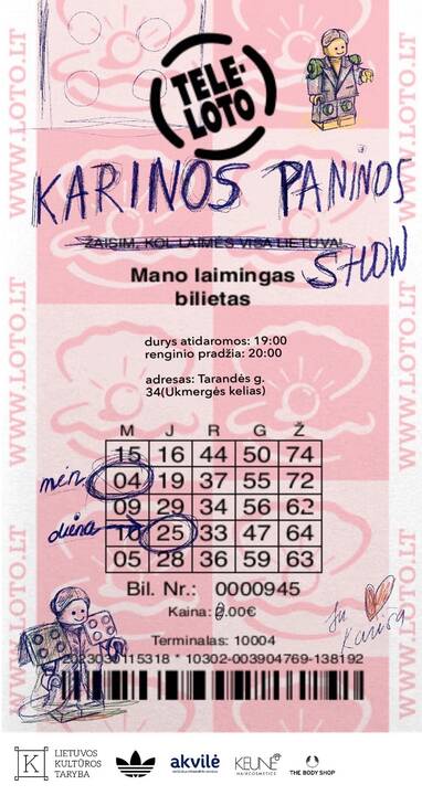 K. Paninos drabužius matavosi ir „Teleloto“ vedėjai. 