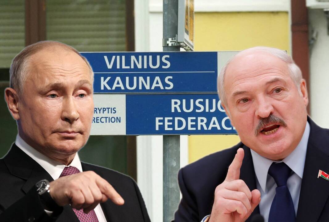 Vladimiras Putinas ir Aliaksandras Lukašenka.