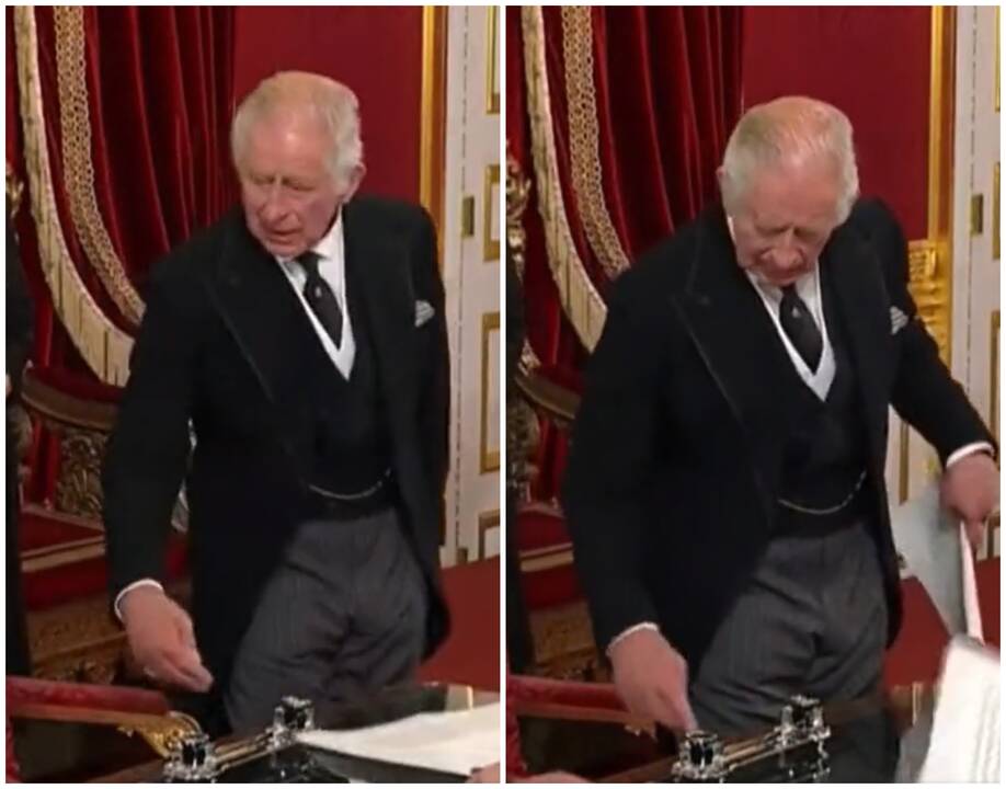 Internete plinta vaizdo įrašas: karalius Charlesas III įnirtingai gestikuliuoja savo padėjėjams