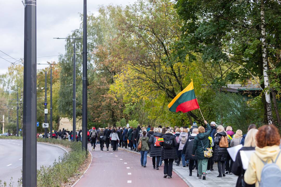 Mokytojų streikas prie Vyriausybės