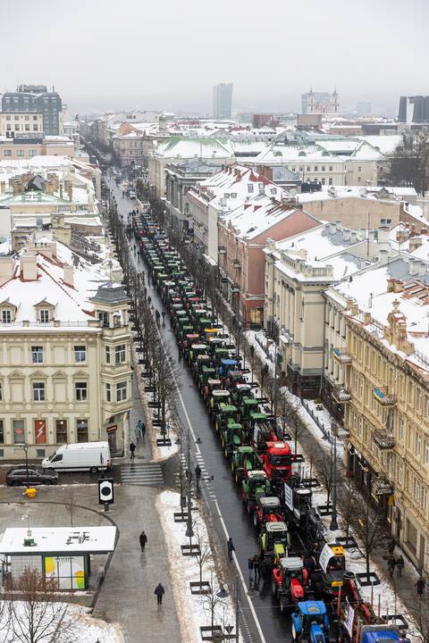 Protestuojantys ūkininkai Vilniuje