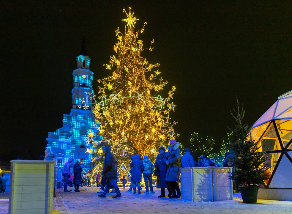 Kauniečiai atsisveikina su Kalėdų egle
