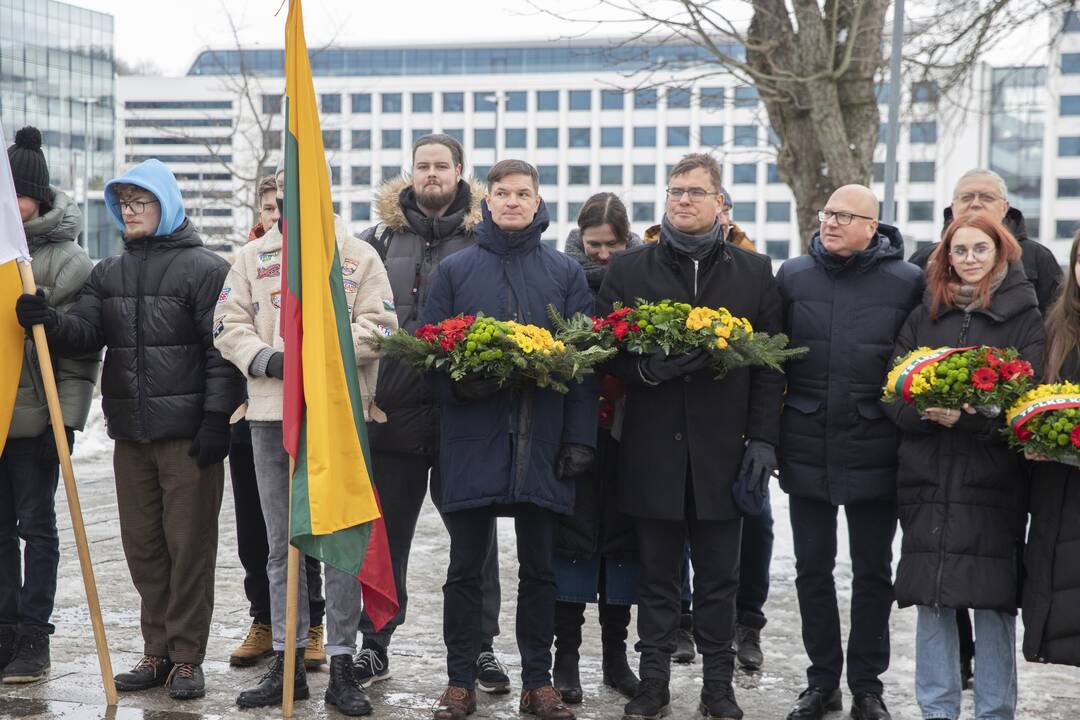Gėlių padėjimas prie „Laisvės“ paminklo ir Nežinomo kareivio kapo