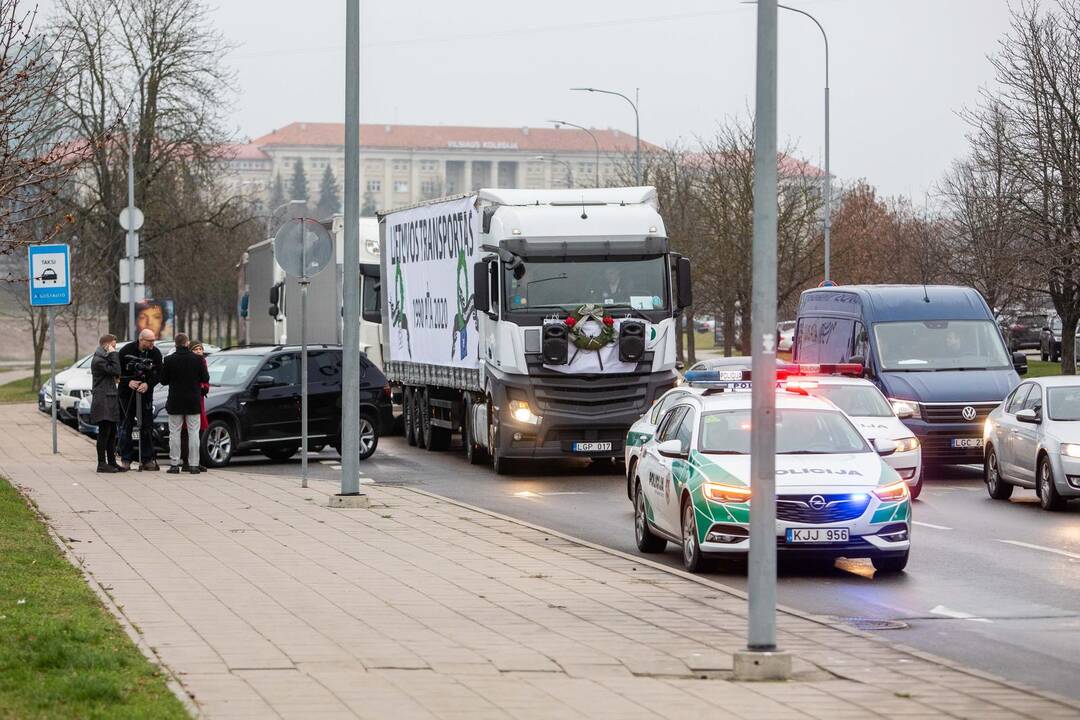 Vežėjų protesto akcija Vilniuje