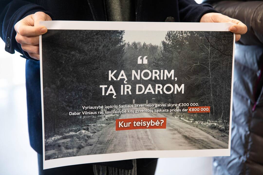 Protestas dėl premjero gatvės asfaltavimo