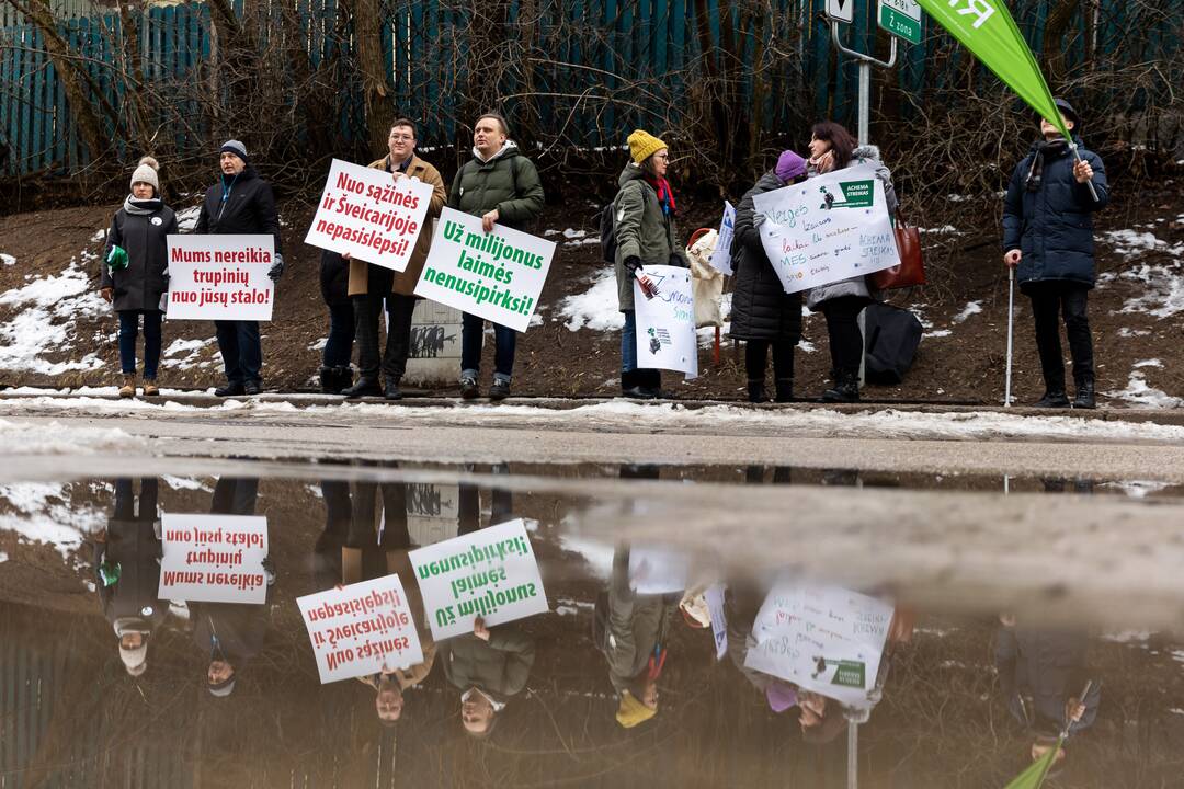 Piketas prie koncerno „Achemos grupė“ būstinės Vilniuje