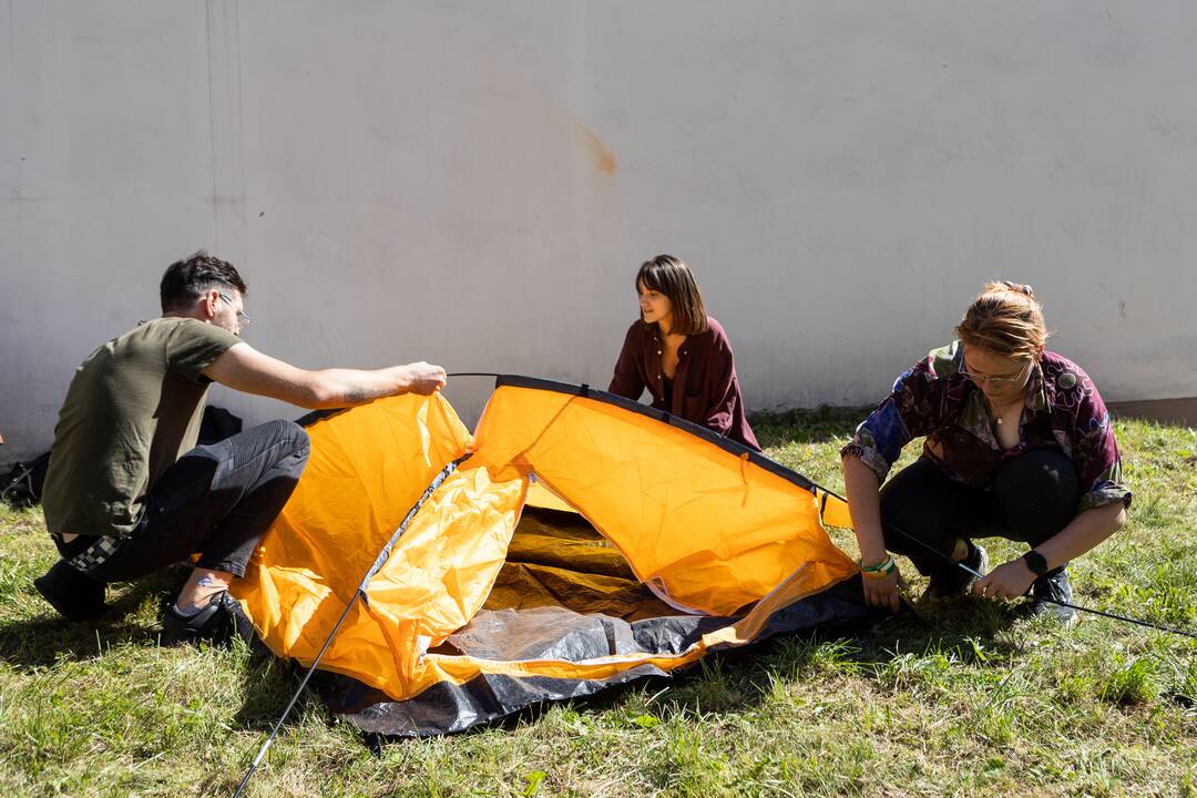 Studentų protestas dėl bendrabučių trūkumo