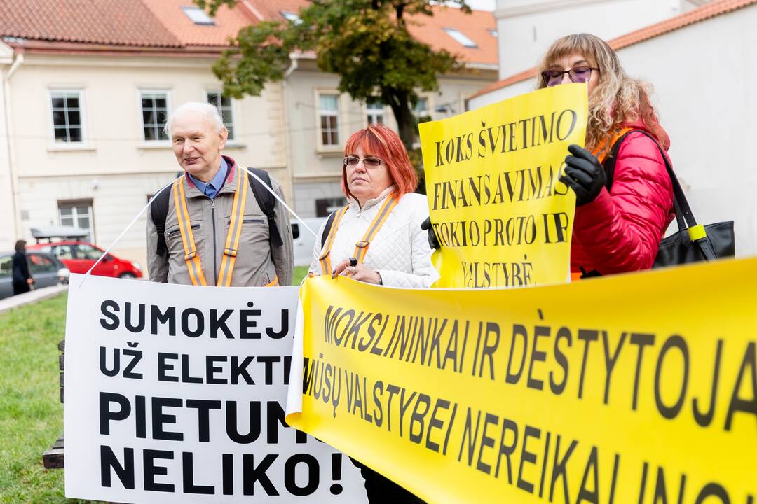Dėstytojų protestas dėl mažų algų