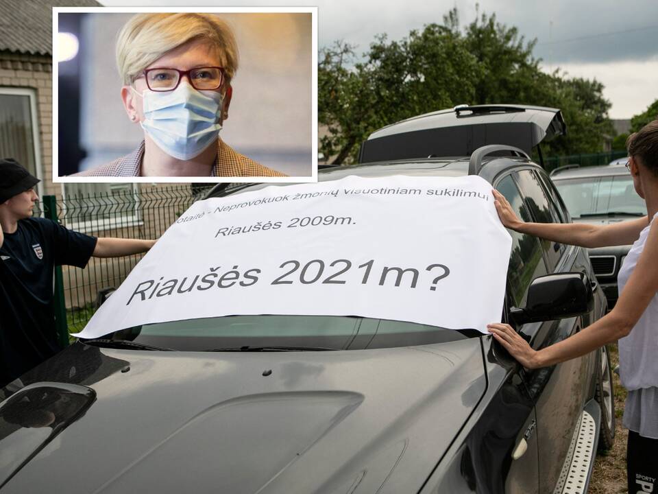 Premjerė apie protestus dėl migrantų: tai bandymas trukdyti atsakingų tarnybų darbui