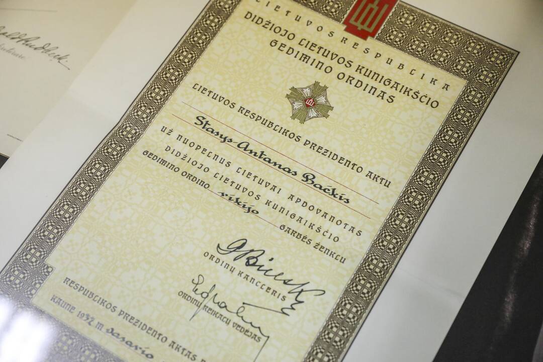 Archyvui perduoti S. A. Bačkio dokumentai