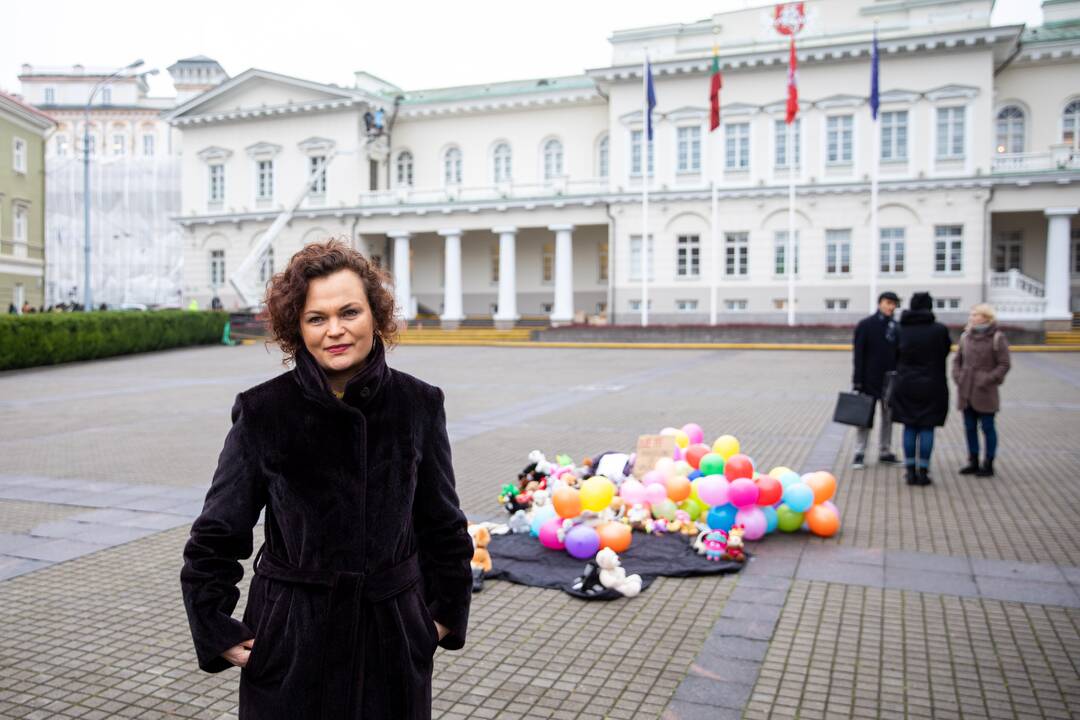 Protestas prieš galimybių pasą vaikams prie Prezidentūros