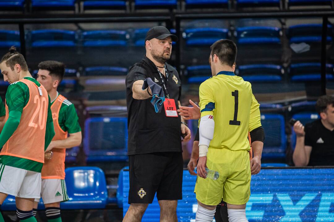 Karjera: Šiaurės Airijos salės futbolo rinktinės štabe – ir D. Dielininkaitis (antras iš kairės)