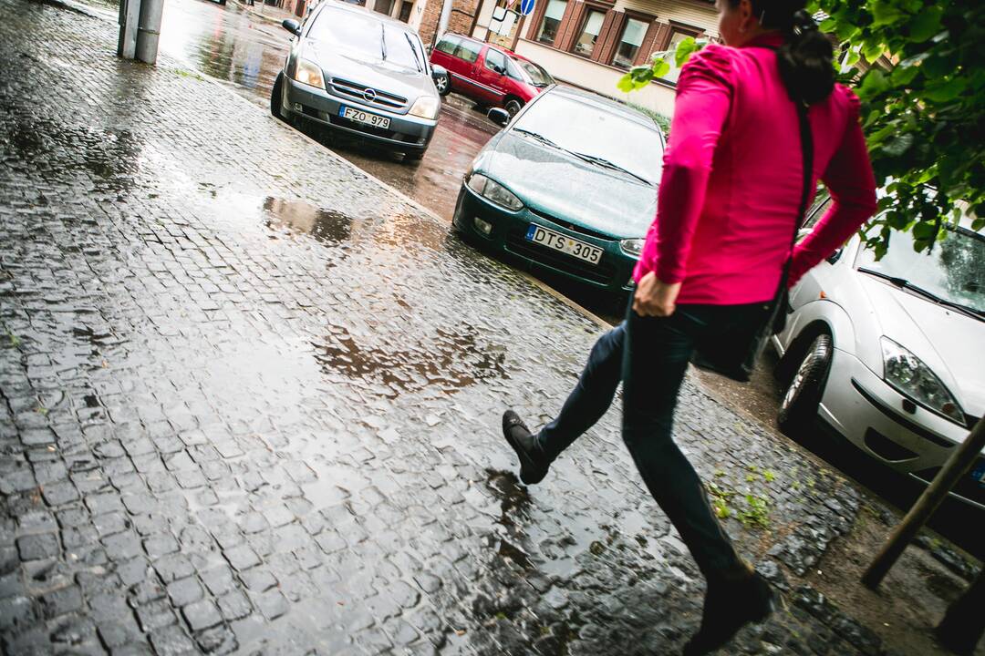 Kauną užklupo stiprus lietus