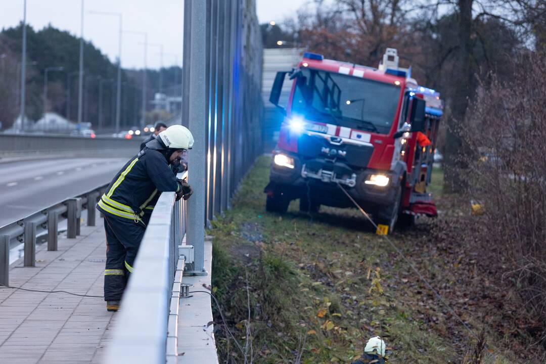 Į upę ties Grigiškėmis įlėkė automobilis