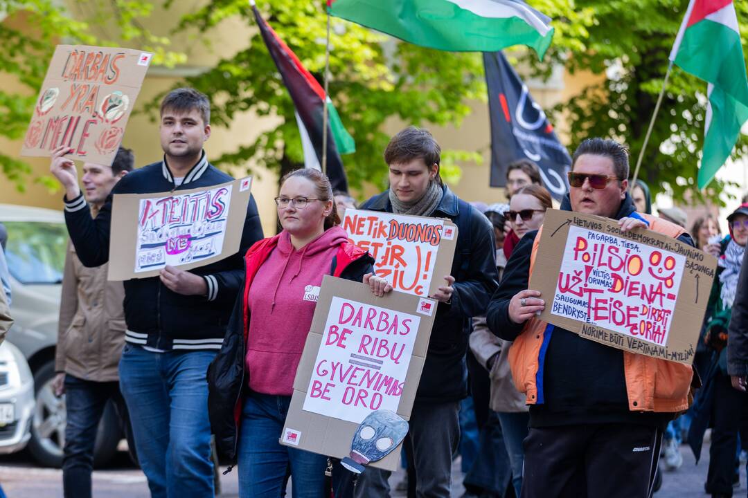 Profesinės sąjungos (G1PS) ir „KArtu – Kairiųjų Aljanso“ eitynės Vilniuje