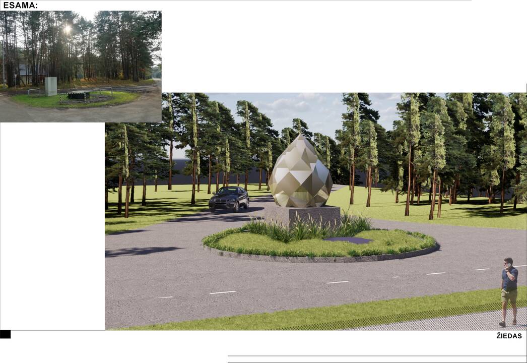 Pažadas: atnaujinant miestelį, nebus nukirsta nė viena pušis.