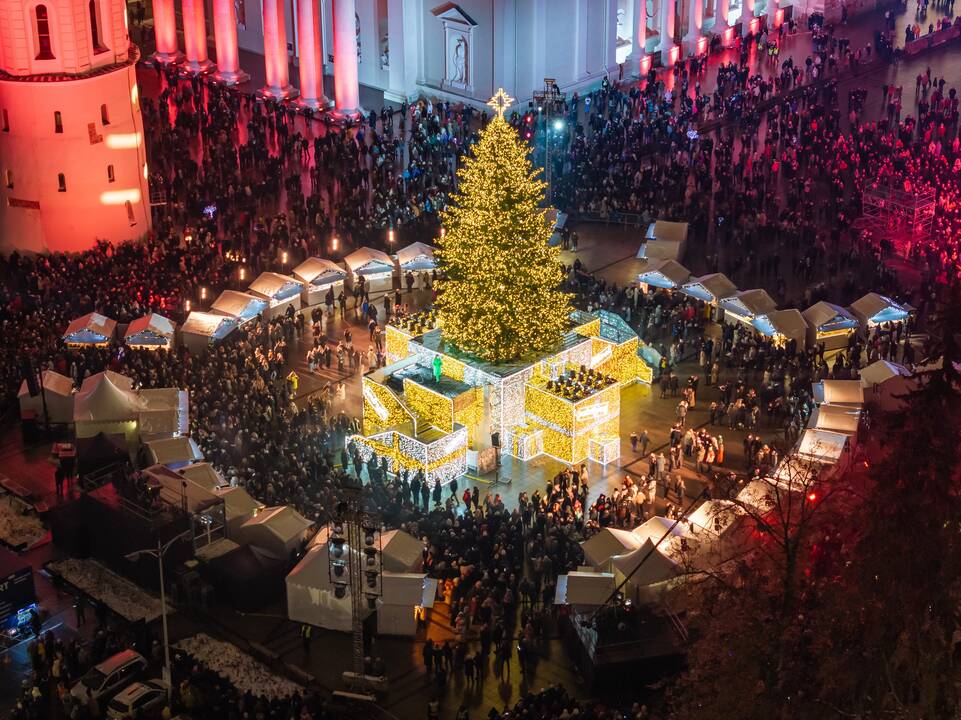 Vilniuje įžiebta Kalėdų eglė 2023