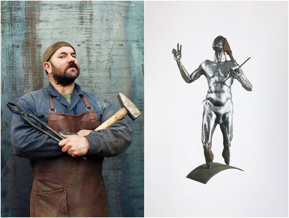 Kūrėjas: parodoje E.Frėjus atskleidžiamas ne tik kaip išskirtinio talento metalo skulptorius, bet ir kaip savito braižo tapytojas, grafikas.