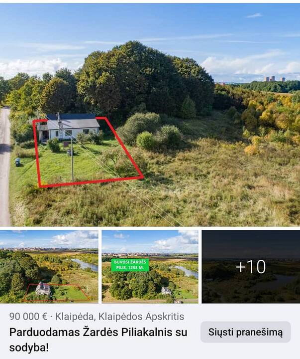 Turtas: šalia piliakalnio pokariu pastatytą namą parduodantys agentai sugalvojo frazę, kuri kelia nuostabą.
