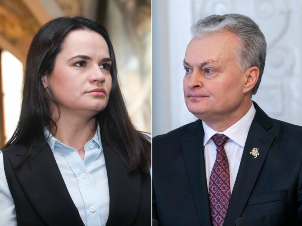 Sviatlana Cichanouskaja (kairėje) ir Gitanas Nausėda (dešinėje)