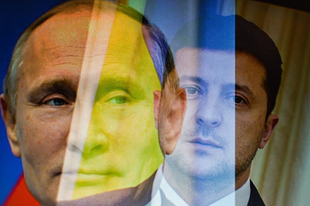 Vladimiras Putinas ir Volodymyras Zelenskis