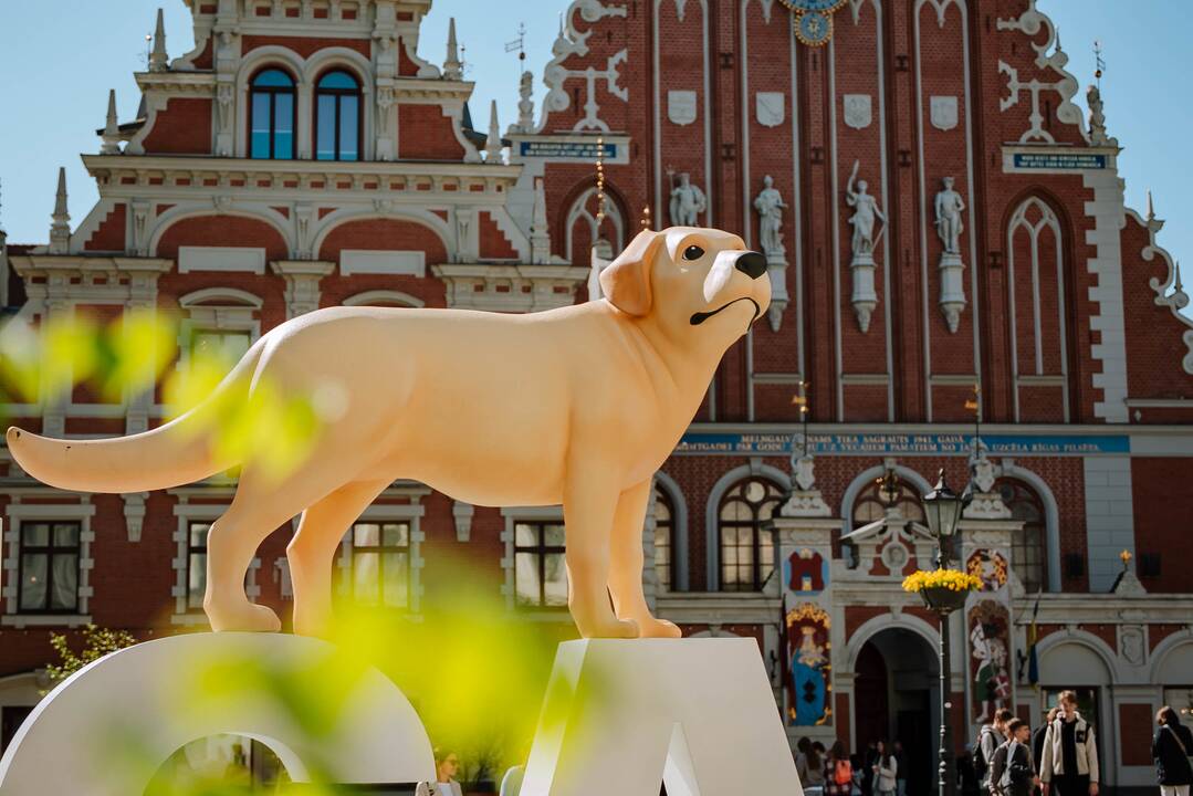 Akcentas: latviai savo sostinę papuošė apdovanojimą pelniusio filmo „Potvynis“ personažų skulptūromis.