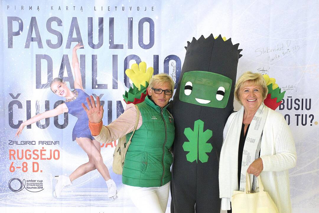 Čiuožėjų spaudos konferencija ant ledo