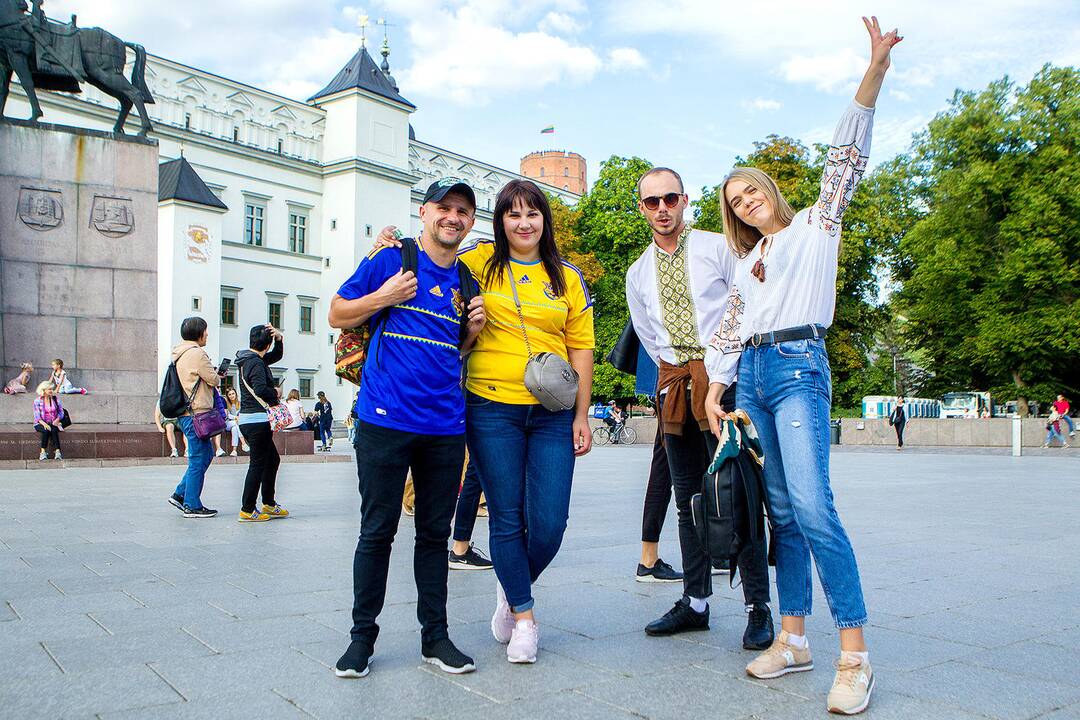 Vilnių užplūdo Ukrainos futbolo fanai